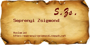 Seprenyi Zsigmond névjegykártya