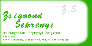 zsigmond seprenyi business card